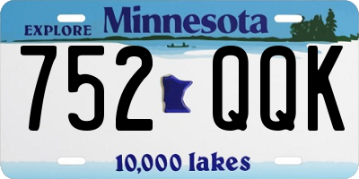 MN license plate 752QQK