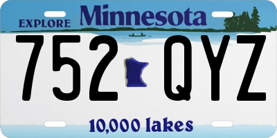 MN license plate 752QYZ