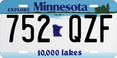 MN license plate 752QZF