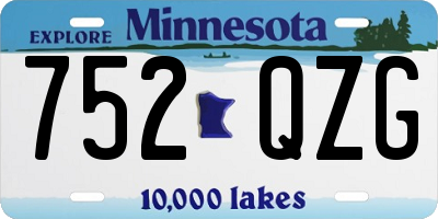 MN license plate 752QZG