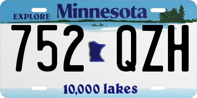 MN license plate 752QZH