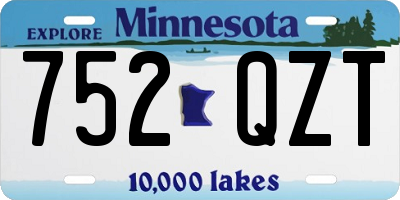 MN license plate 752QZT