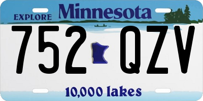 MN license plate 752QZV