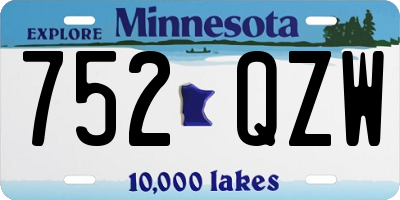 MN license plate 752QZW