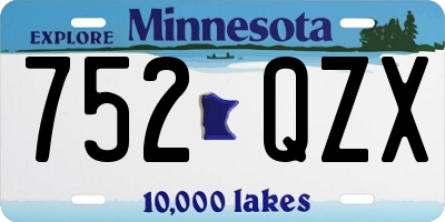 MN license plate 752QZX