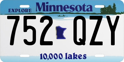 MN license plate 752QZY