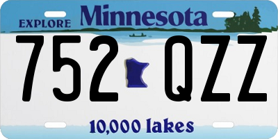MN license plate 752QZZ