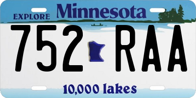 MN license plate 752RAA
