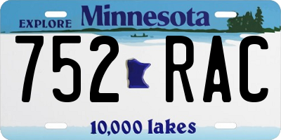 MN license plate 752RAC