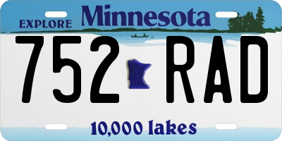 MN license plate 752RAD