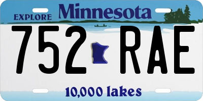 MN license plate 752RAE