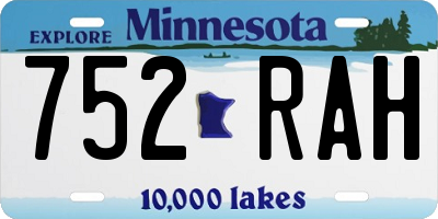 MN license plate 752RAH