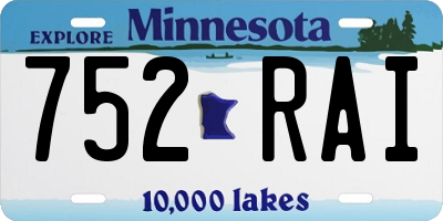 MN license plate 752RAI