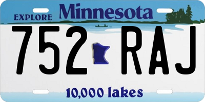 MN license plate 752RAJ