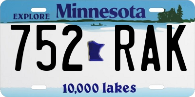 MN license plate 752RAK