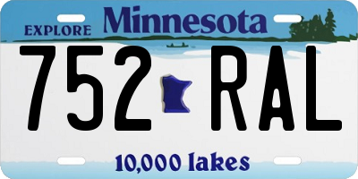 MN license plate 752RAL