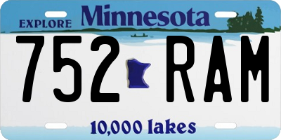 MN license plate 752RAM