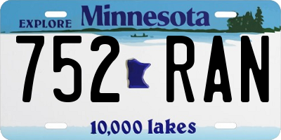 MN license plate 752RAN
