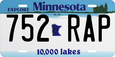 MN license plate 752RAP
