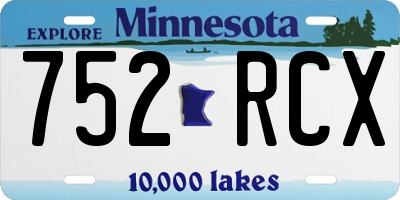 MN license plate 752RCX