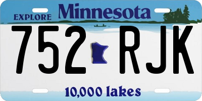 MN license plate 752RJK