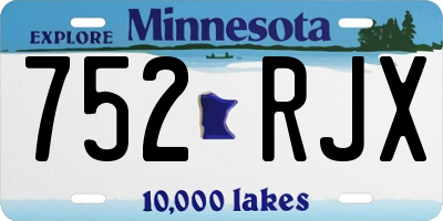 MN license plate 752RJX
