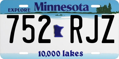 MN license plate 752RJZ