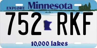 MN license plate 752RKF