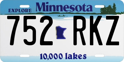 MN license plate 752RKZ