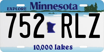 MN license plate 752RLZ