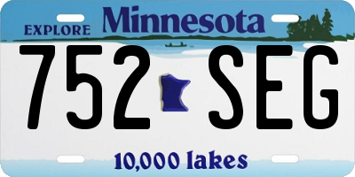 MN license plate 752SEG