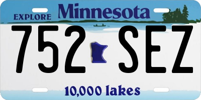 MN license plate 752SEZ