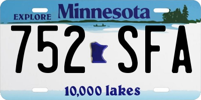 MN license plate 752SFA
