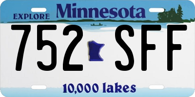 MN license plate 752SFF