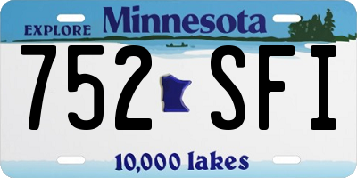 MN license plate 752SFI