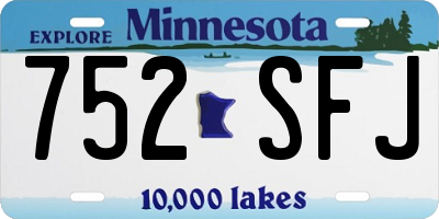 MN license plate 752SFJ