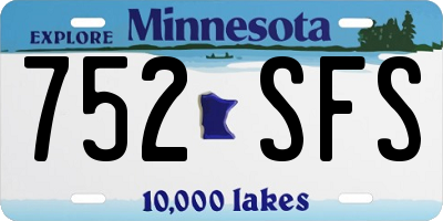MN license plate 752SFS