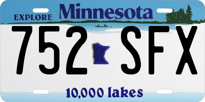 MN license plate 752SFX