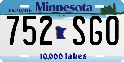 MN license plate 752SGO