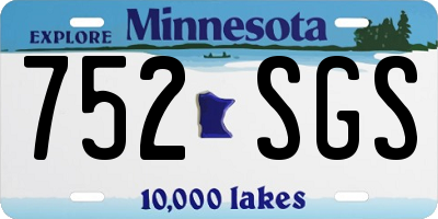 MN license plate 752SGS