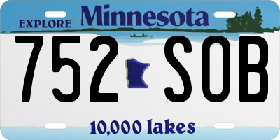 MN license plate 752SOB