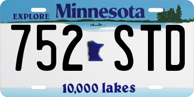 MN license plate 752STD