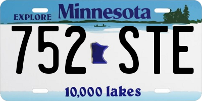 MN license plate 752STE