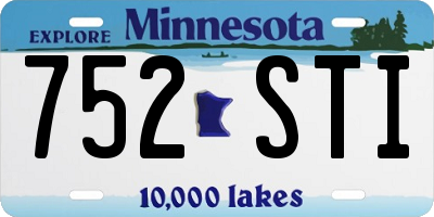 MN license plate 752STI