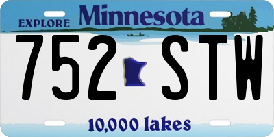 MN license plate 752STW