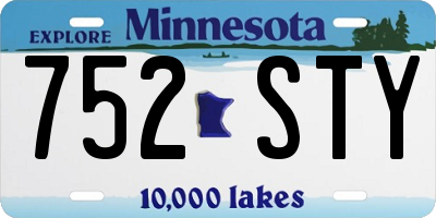 MN license plate 752STY