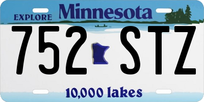 MN license plate 752STZ