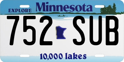 MN license plate 752SUB