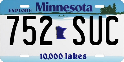 MN license plate 752SUC