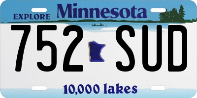 MN license plate 752SUD